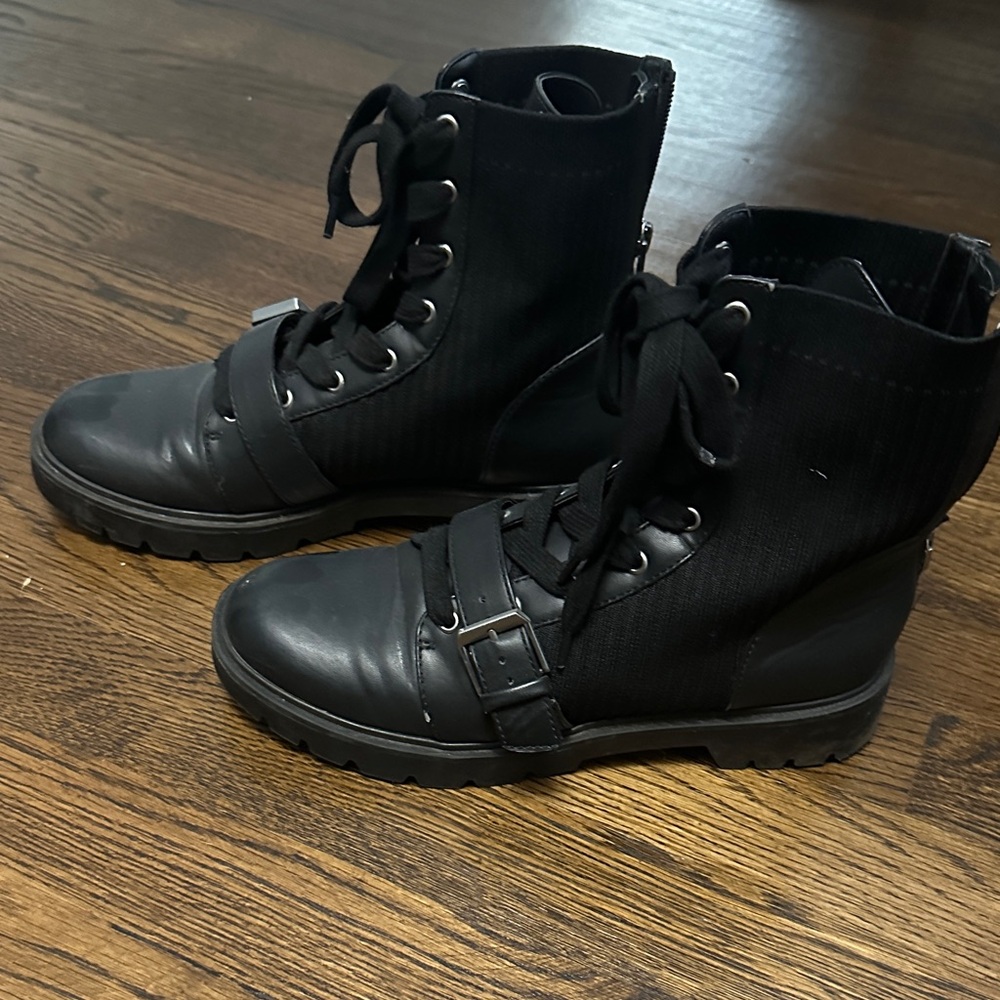 Dolce Vita Black Lace-Up Combat Boots